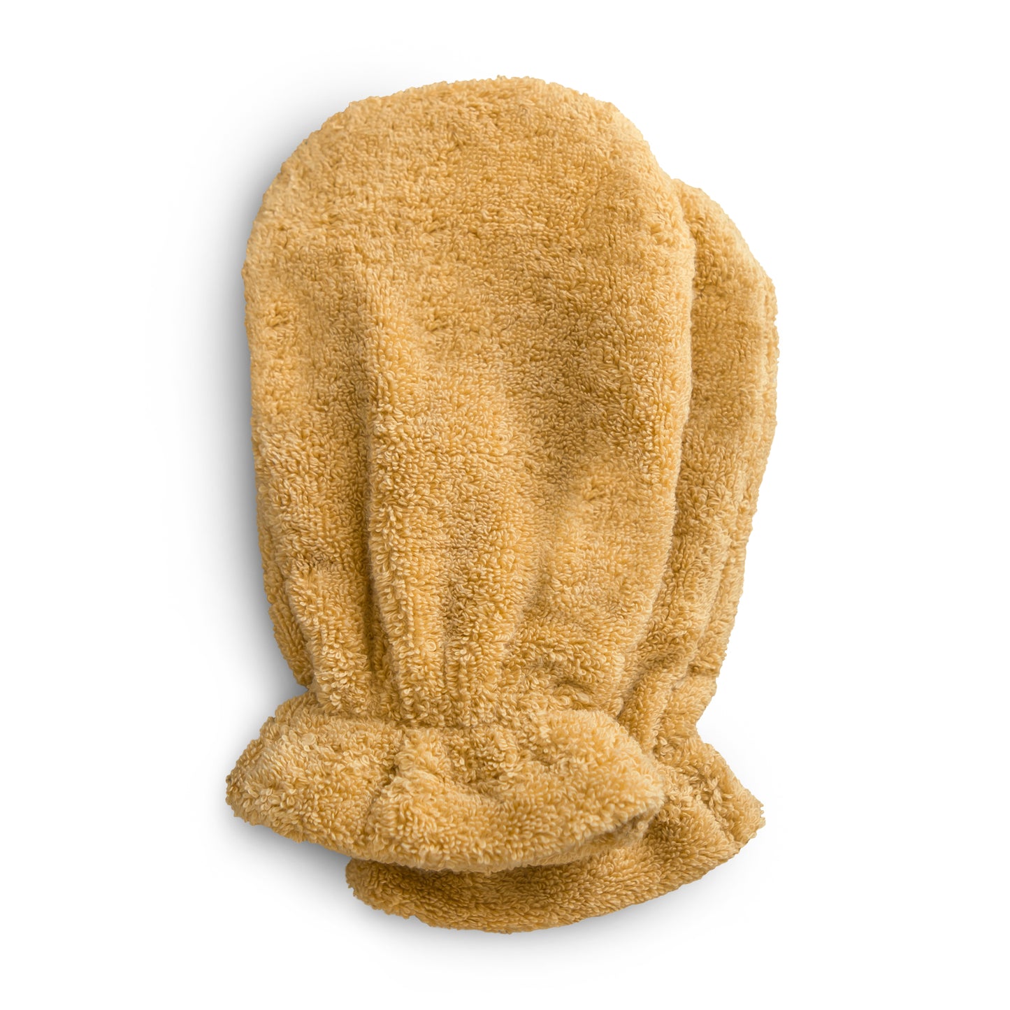 Zachte en absorberende gele washandjes van het merk Mushie