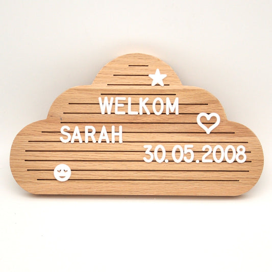 Letterbord Wolk