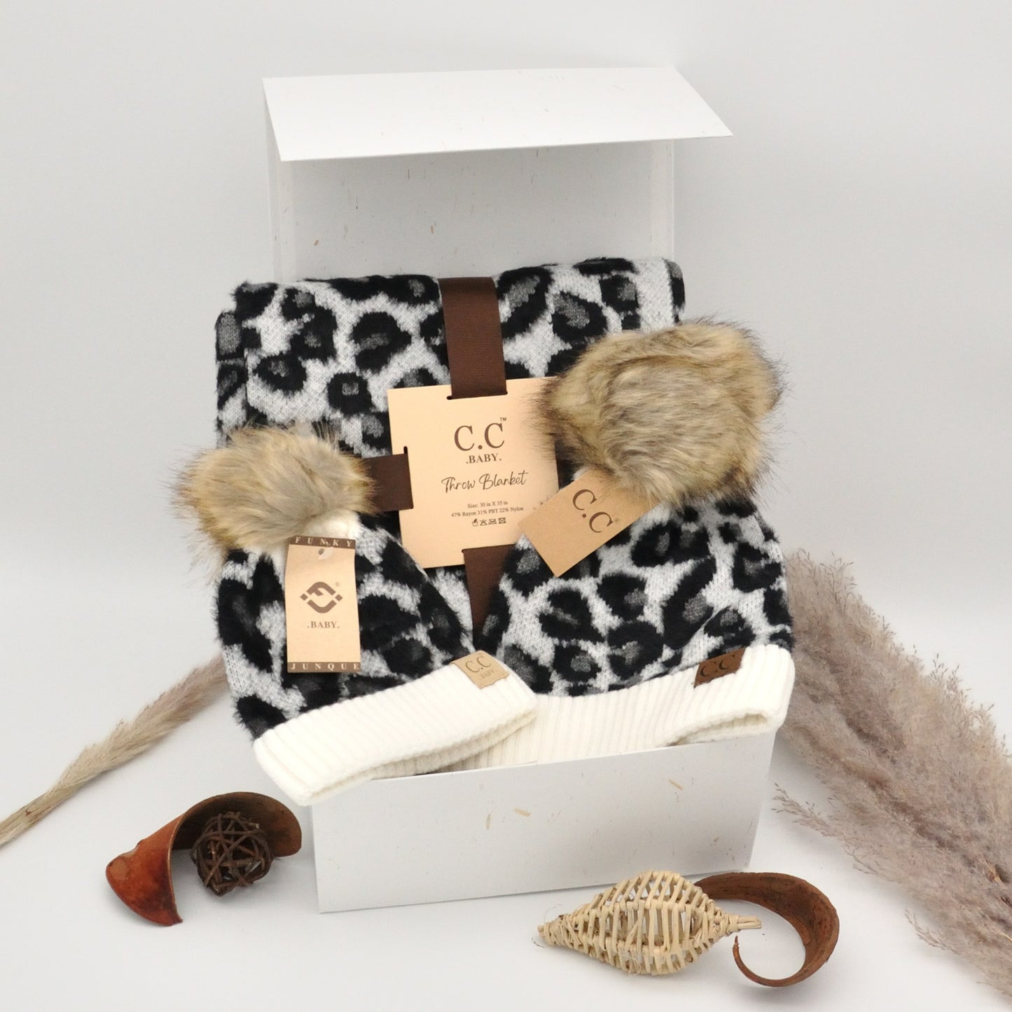 Mama & baby winter warm box - luipaardmotief