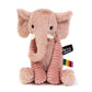 Zachte roze olifant knuffel van Les Dégllingos, gemaakt van katoen & polyester.