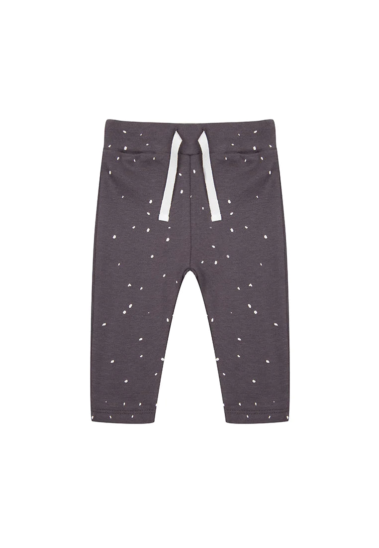Een legging met dots print van Little Indians in de kleur grijs, gemaakt van 100% biologisch katoen.